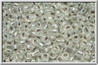 RR-11-1001, MIYUKI Rocailles, 11/0, crystal, trans., silver-ld., AB, 10g