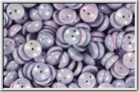 Piggy Beads, 4x8mm, white, op., blue/grey marbled, 25 Stk.