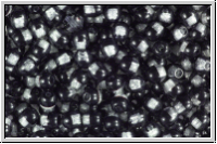 bhm. Glasperle, rund, 4mm, crystal, trans., half black, 50 Stk.