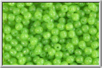 bhm. Glasperle, rund, 3mm, green, lime, opal, 50 Stk.