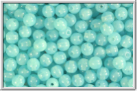 bhm. Glasperle, rund, 4mm, aqua, opal, 50 Stk.