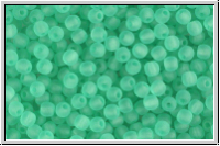 bhm. Glasperle, rund, 3mm, light emerald, transparent, matte, 50 Stk.