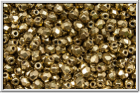 Bhm. Glasschliffperle, feuerpol., 3mm, 24kt goldbronze, met., 50 Stk.