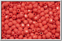 Bhm. Glasschliffperle, feuerpol., 3mm, salmon, op., 50 Stk.