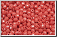 Bhm. Glasschliffperle, feuerpol., 3mm, salmon, op., luster, 50 Stk.