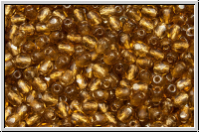 Bhm. Glasschliffperle, feuerpol., 3mm, topaz, sm., trans., bronze-ld., 50 Stk.