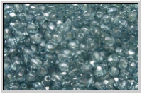 Bhm. Glasschliffperle, feuerpol., 3mm, crystal, trans., montana luster, 50 Stk.