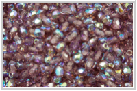 Bhm. Glasschliffperle, feuerpol., 3mm, amethyst, med., trans., AB, 50 Stk.