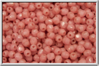 Bhm. Glasschliffperle, feuerpol., 3mm, pink, coral, op., 50 Stk.