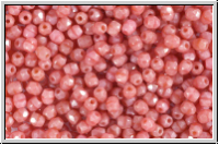 Bhm. Glasschliffperle, feuerpol., 3mm, pink, coral, moonlight, 50 Stk.