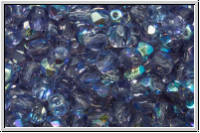 Bhm. Glasschliffperle, feuerpol., 4mm, tanzanite, trans., AB, 50 Stk.