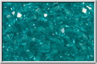 Bhm. Glasschliffperle, feuerpol., 4mm, blue, carribean, lt., trans., 50 Stk.