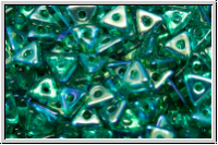 Tri-Beads, 4mm, emerald, trans., AB, 100 Stk.