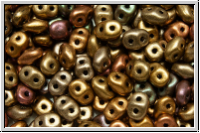 SD-00030-01620, SuperDuo Beads, bronze, met., rainbow, satin, 10g