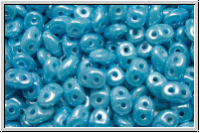 SD-63030-14400, SuperDuo Beads, aqua, op., luster, 10g