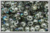 DP-0131-98530, MIYUKI Tropfen, 3,4mm, crystal, trans., silver rainbow, 10g