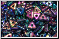 Tri-Beads, 4mm, crystal, trans., magic blue/purple, 100 Stk.