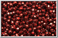 Bhm. Glasschliffperle, feuerpol., 3mm, black, op., heavy metal red, 50 Stk.