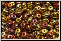 SD-23980-98542, SuperDuo Beads, black, op., california gold rush, 10g