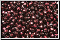 Bhm. Glasschliffperle, feuerpol., 3mm, black, op., heavy metal burgundy, 50 Stk.