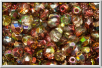 Bhm. Glasschliffperle, feuerpol., 4mm, crystal, trans., magic autumn, 50 Stk.