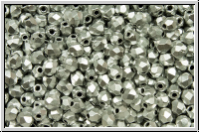 Bhm. Glasschliffperle, feuerpol., 3mm, silver, met., satin, 50 Stk.