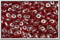 SD-90080-14400, SuperDuo Beads, siam ruby, trans., luster, 10g