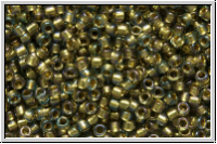 R-15-0271, TOHO Rocailles, 15/0, black diamond, trans., gold-ld., luster, 5g