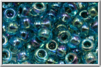 RR-06-0339, MIYUKI Rocailles, 06/0, aqua, trans., blue-ld., AB, 10g