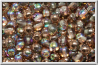 bhm. Glasperle, rund, 4mm, crystal, trans., copper, AB, 50 Stk.