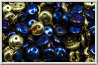 Linsen, 6x2,5mm, 2-Loch, crystal, trans., california blue, 50 Stk.