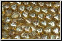 bhm. Glasperle, Bicone, 6mm, crystal, trans., silver picasso, 30 Stk.