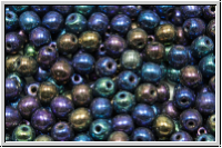 bhm. Glasperle, rund, 4mm, blue, met., iris., 50 Stk.