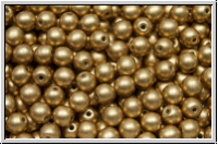 bhm. Glasperle, rund, 4mm, gold, met., satin, 50 Stk.