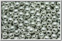 bhm. Glasperle, rund, 4mm, black, op., full silver, 50 Stk.