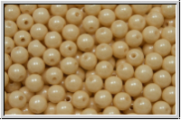 bhm. Glasperle, rund, 4mm, white, op., champagne luster, 50 Stk.