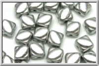 SILKY-Beads, 6x6mm, silver, met., satin, 25 Stk.