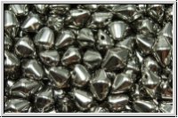 Spiky-Button, 8x5mm, crystal, trans., full chrome, 25 Stk.